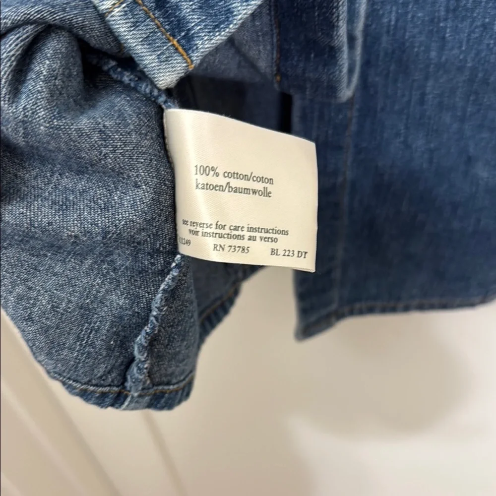 LAURA ASHLEY vintage Denim Blue Short Shirt - Picture 9 of 10